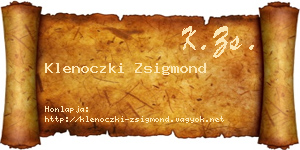 Klenoczki Zsigmond névjegykártya