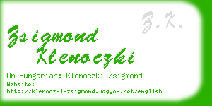 zsigmond klenoczki business card